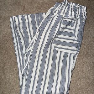 Roxy Blue and White Striped Pants
